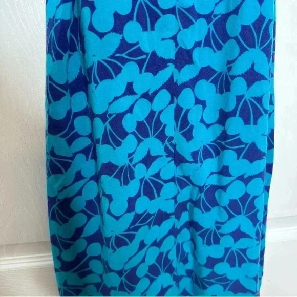 George Midi Dress Tie  Waist Blue Floral Size Medium - Picture 11 of 16